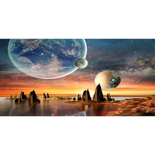 MIRRORANG 91x50cm Galaxie Aquarium Hintergrund Raum Thema Ansicht der Planeten von der Erde Fisch Tank Hintergrund Hot Desert Terrarium Hintergrund von MIRRORANG