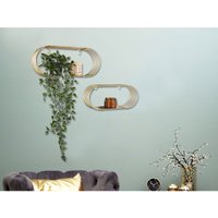 Mirrors And More - Gitter Wandregal 2er Set joyce aus Metall in Gold Mirrors And More - Gitter Wandregal 2er Set joyce aus Metall in Gold von MIRRORS AND MORE