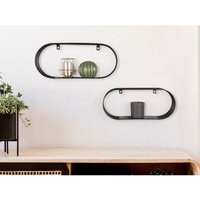Mirrors And More - Gitter Wandregal 2er Set joyce aus Metall in Schwarz Mirrors And More - Gitter Wandregal 2er Set joyce aus Metall in Schwarz von MIRRORS AND MORE
