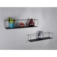 Große Wandregale - 2er set tinka aus Metall in Schwarz 60cm & 65cm breit von MIRRORS AND MORE