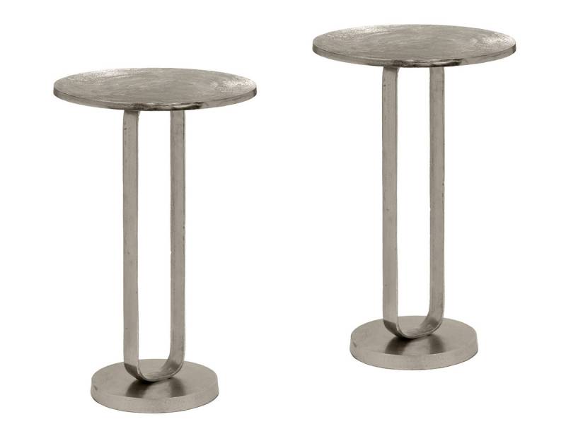 MIRRORS AND MORE Couchtisch (2er Set), Wohnzimmertisch Sofa-Beistelltisch Metall, Nachttisch schmal Höhe 61cm von MIRRORS AND MORE