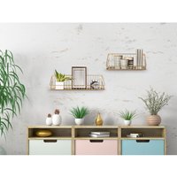 Mirrors And More - Gitter Wandregal 2er set aus Metall in Gold 30cm & 45cm breit Mirrors And More - Gitter Wandregal 2er set aus Metall in Gold 30cm & 45cm breit von MIRRORS AND MORE