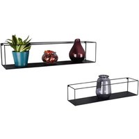 Mirrors And More - Große Wandregale - 2er set tinka aus Metall in Schwarz 60cm & 65cm breit Mirrors And More - Große Wandregale - 2er set tinka aus Metall in Schwarz 60cm & 65cm breit von MIRRORS AND MORE