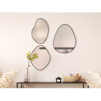 Wandspiegel velina 3er Set mit Metallrahmen in Schwarz von MIRRORS AND MORE