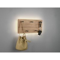 Led Holzbalken Wandgarderobe samantha mit 5 Haken 40x20cm von MIRRORS AND MORE