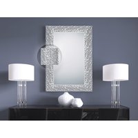 Mirrors And More - Silber Wandspiegel farina mit gemustertem Rahmen 55x70 cm von MIRRORS AND MORE