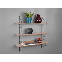 Mirrors And More - String Wandregal clara - 3 Regalbretter aus Holz & Metall schwarz 60x62cm von MIRRORS AND MORE