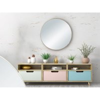Mirrors And More - Wandspiegel mila mit Rahmen Gold - Metallspiegel Ø50cm von MIRRORS AND MORE