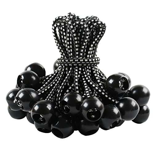 MIRTHBUY 50Stück Planenclip Spanngummis mit Kugel Gummispanner Bungee Cord Für Zelt Planen Banner Planenhalter Gummispanner Zeltgummi Expanderschlingen von MIRTHBUY