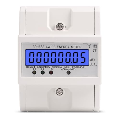 MIRTHBUY Digitaler Stromzähler mit LCD, 3-Phasen 4-Draht, Wechselstromzähler, Geeicht Stromzähler, Drehstromzähler für DIN Hutschiene Zwischenzähler Strom Geeicht 230/400V 5-80A MIRTHBUY Digitaler Stromzähler mit LCD, 3-Phasen 4-Draht, Wechselstromzähler, Geeicht Stromzähler, Drehstromzähler für DIN Hutschiene Zwischenzähler Strom Geeicht 230/400V 5-80A von MIRTHBUY