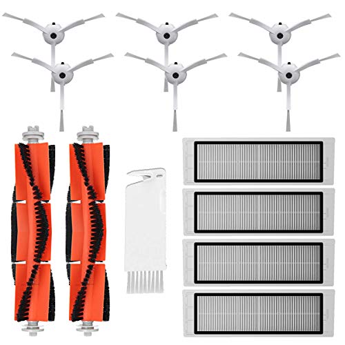 MIRTUX Ersatzteil-Set, kompatibel mit Xiaomi Mi Robot 1 und 2 (Nicht MOP), Zubehör-Set für Staubsaugerroboter S50 S51 mit Seitenbürste, Zentralrolle, Filter und Werkzeug von MIRTUX