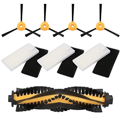 MIRTUX Essentielles Ersatz-Set für Conga Excellence und 990 Excellence, Zubehör-Set für Staubsauger-Roboter, 1 Mittelwalze, 4 Seitenbürsten und 3 Filter von MIRTUX