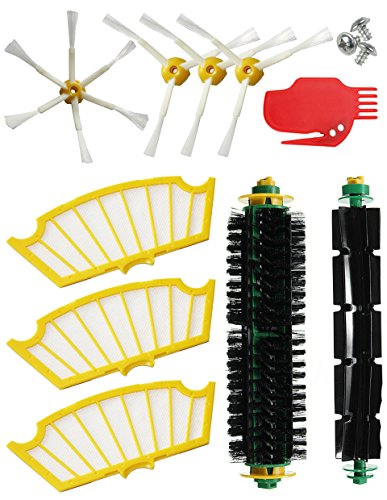 MIRTUX-Kit Ersatzteile kompatibel mit Roomba 505 500 510 530 531 535 545 550 552 555 560 564 570 571 575 580 581 585 595. Pack 10-teilig kompatibel mit Staubsauger Bürsten und Filter von MIRTUX