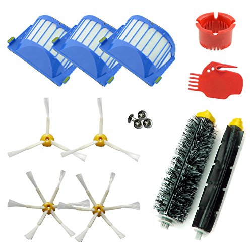 MIRTUX Teile kompatibel mit Roomba Serie 610 620 621 600 630 650 651 655 660 661 PET. Filter, Seitenbürste, zentrale Rolle und Zubehör. Packen Sie Ersatzteile KIT Neue Teile von MIRTUX