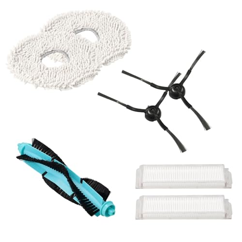 MIRTUX Zubehör-Set kompatibel mit Cecotec Conga 11090 Staubsaugerroboter, komplettes Ersatz-Set, enthält 1 Hauptbürste, 2 Filter, 2 Seitenbürsten und 2 Mopps von MIRTUX