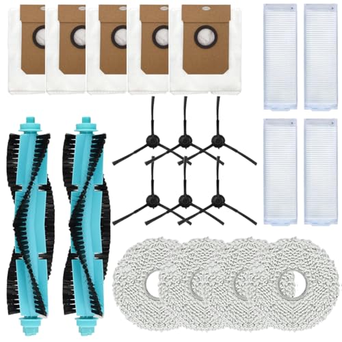 MIRTUX Zubehör-Set kompatibel mit Cecotec Conga 11090 Staubsaugerroboter, komplettes Ersatz-Set, enthält 2 Hauptbürsten, 4 Filter, 6 Seitenbürsten, 4 Mopps und 5 Beutel von MIRTUX