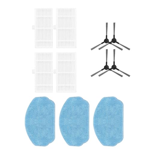 MIRTUX Zubehör-Set kompatibel mit Cecotec Conga 999 Origin X-Treme Staubsaugerroboter, komplettes Ersatz-Set, enthält 4 Filter, 4 Seitenbürsten und 3 Mopps von MIRTUX