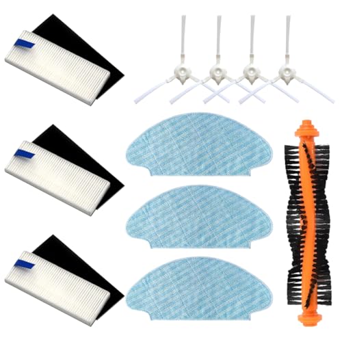 MIRTUX Zubehör-Set kompatibel mit Rowenta Explorer 20 und 40 Staubsaugerroboter, komplettes Ersatz-Set, enthält 1 Hauptbürste, 3 Filter, 4 Seitenbürsten und 3 Mopps von MIRTUX