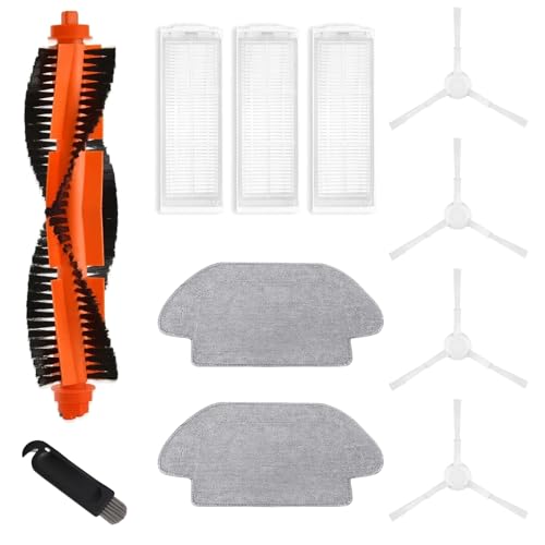 MIRTUX Zubehör-Set kompatibel mit Xiaomi Vacuum S12 Staubsaugerroboter, komplettes Ersatz-Set, enthält 1 Hauptbürste, 3 Filter, 4 Seitenbürsten, 2 Mopps und 1 Reinigungswerkzeug von MIRTUX