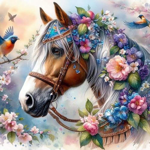 MISCER Diamond Painting für Erwachsene, Diamond Painting kit, Pferd 5D Diamant Malerei Set Anfänger,Blumen DIY Diamant Malerei Basteln Bilder Arts Geschenk für Zuhause Wand Deko 30x30cm MISCER Diamond Painting für Erwachsene, Diamond Painting kit, Pferd 5D Diamant Malerei Set Anfänger,Blumen DIY Diamant Malerei Basteln Bilder Arts Geschenk für Zuhause Wand Deko 30x30cm von MISCER