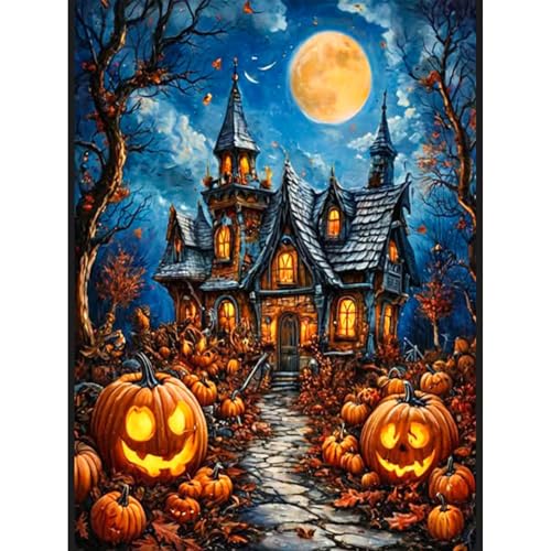 MISCER Diamond Painting für Erwachsene, Diamond Painting kit, Schloss 5D Diamant Malerei Set Anfänger, Halloween DIY Diamant Malerei Basteln Bilder Arts Geschenk für Zuhause Wand Deko 30x40cm MISCER Diamond Painting für Erwachsene, Diamond Painting kit, Schloss 5D Diamant Malerei Set Anfänger, Halloween DIY Diamant Malerei Basteln Bilder Arts Geschenk für Zuhause Wand Deko 30x40cm von MISCER
