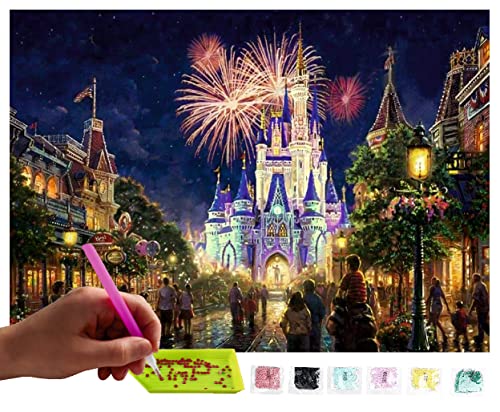 MISHBAY Diamond Painting Disney Motiv - 30x40cm Diamond Painting Erwachsene - Diamant Painting Bilder Disneyland - DIY 5D Satz Wand Dekor Diamantstickerei von MISHBAY