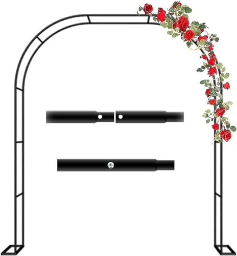MISKYN Rosenbogen Aus Metall Stabil Breite 300Cm 180Cm 140Cm 350Cm Gartenbogen Für Hochzeit Rankbogen Rankgitter Pergola Torbogen,Schwarz,W3M*H2.2M von MISKYN