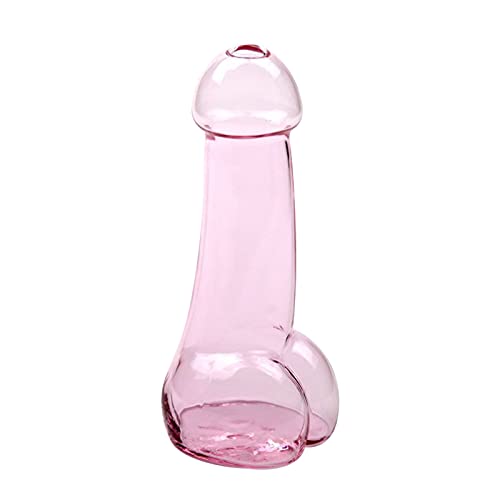 MISNODE 2 Stück rosa Weinglas, 16,3 cm, kreatives Kristall-Cocktailglas, elegantes Weinglas, Stielform, Cocktailglas, lustiges Weinglas, Überraschungsgeschenk von MISNODE