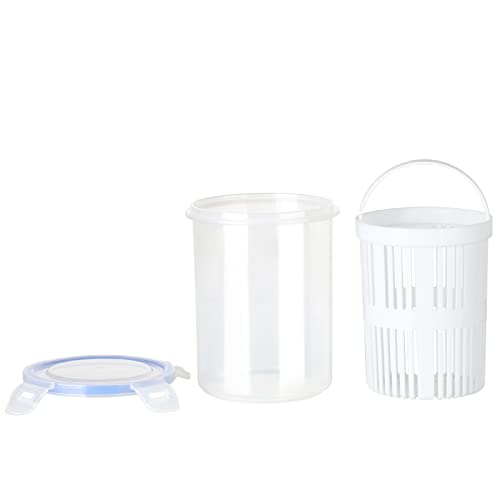 MISNODE 4 Stück Pickle Jar with Strainer Insert, Deli Food Storage Container, Barrel Holder Keeper Lifter, Bucket Flip Jar with Leak Proof and Lock It Lid von MISNODE