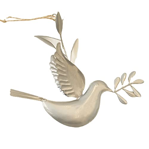 MISNODE 6 Pack Peaceful White Flying Dove, Peace Dove Ornament , Christmas Tree Ornament DIY Craft Hanging Decor, Christmas Metal Flat Doves Pendant von MISNODE