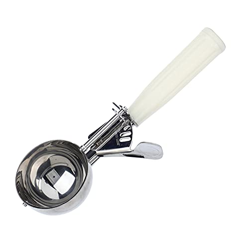 MISNODE Eisportionierer mit Auslöser, Edelstahl-Eisportionierer, Eisportionierer, Leicht zu Lösender Löffel, Küchenzubehör für Gefrorene Joghurtfrüchte(Beige) von MISNODE
