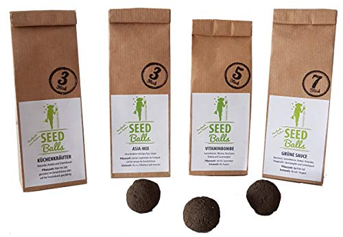 Seedbombs Kräuterpaket – 4 Tüten Seedballs (Klein) von MISS GREENBALL