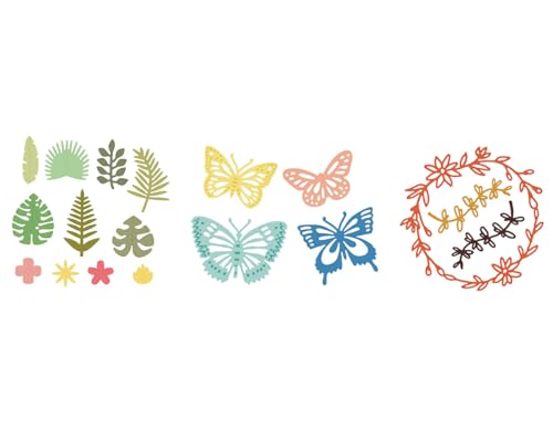 Set mit 3 Stanzschablonen, dünn, Zag, Botanik und Schmetterlinge von MISS KUTY