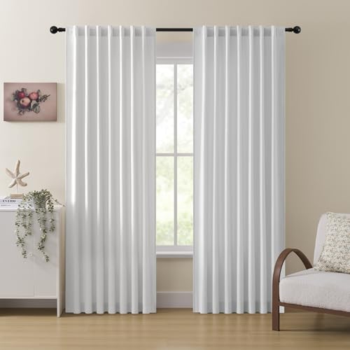 MISS SELECTEX Samtvorhang, Weiß, 132,1 x 243,8 cm (B x L), 2 Stück von MISS SELECTEX