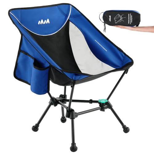 Mission Mountain UltraPort Kompakter Campingstuhl mit 1 Verriegelung, leichter Campingstuhl, Rucksackreisen, tragbarer Stuhl für Camping, Wandern, Anti-Ein-Klick-Setup, U-förmiges Bogen-Design - Blau von MISSION MOUNTAIN