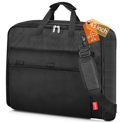 MISSLO Kleidersack Reisetasche für Damen mit Schultergurt, 43" Handgepäck-Kleiderhüllen, 2 in 1 Wasserdichte Anzugtasche mit 3 Taschen, Anzug Transporttasche für Geschäftsreisen, Schwarz MISSLO Kleidersack Reisetasche für Damen mit Schultergurt, 43" Handgepäck-Kleiderhüllen, 2 in 1 Wasserdichte Anzugtasche mit 3 Taschen, Anzug Transporttasche für Geschäftsreisen, Schwarz von MISSLO