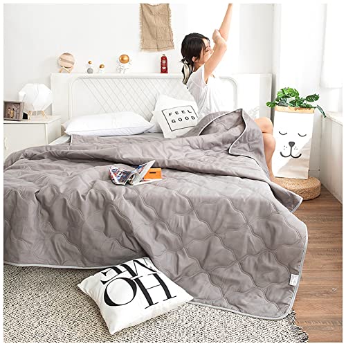 MISSMAO Tagesdecke Bettüberwurf mit Muster, Schlafzimmer Wohndecke Weich und Hautfreundlich,Sommer Steppdecke Bettdecke Stepp Decke für Bett Grau 180X200cm von MISSMAO