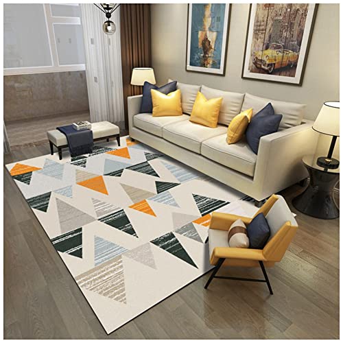 MISSMAO Teppich Wohnzimmer Modern Geometrisch Muster Teppich Läufer Flur rutschfest Korridor Kurzflor Bettvorleger Sofa Matte,13,60x90cm von MISSMAO