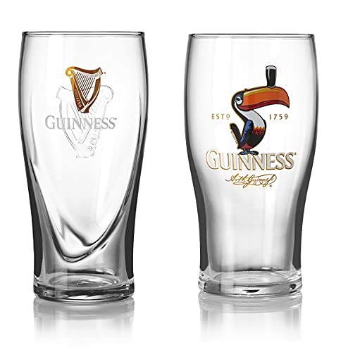 Mish Mash Gifts Offizielles Guinness Merchandise Gravity and Toucan 2er-Pack Pint-Gläser von MISSOLO