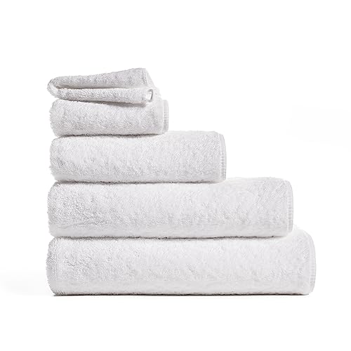 MISSUNA - 2er-Pack Premium Duschtücher, 70x140 cm, Weiß, 100% Baumwolle, Luxuriöse, weiche und saugfähige Handtücher, 750 GSM - Hergestellt in Portugal von MISSUNA