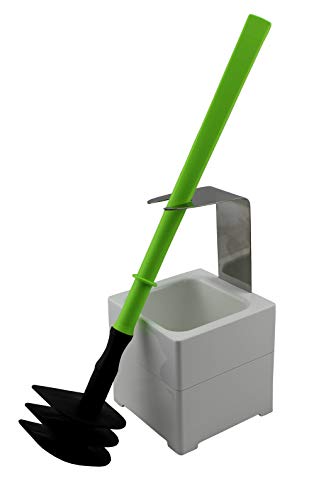 MISTERSANITÄR WC-Reinigungsgerät, Spezielle Toilettenbürste der 2. Generation und Wandhalter/Bodenständer Weiß, 3 TLG. Bürste - Silikonfrei, Geruchsneutral und Biegsam Farbe Limettengrün von MISTERSANITÄR