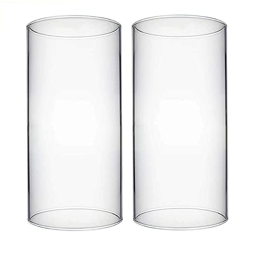 2er Set Glaszylinder ohne Boden 9, 5 cm Durchmesser | auch als Ersatzglas | Windlichtglas ohne Boden 9,5 x 20,3 cm von MISUOVERRE