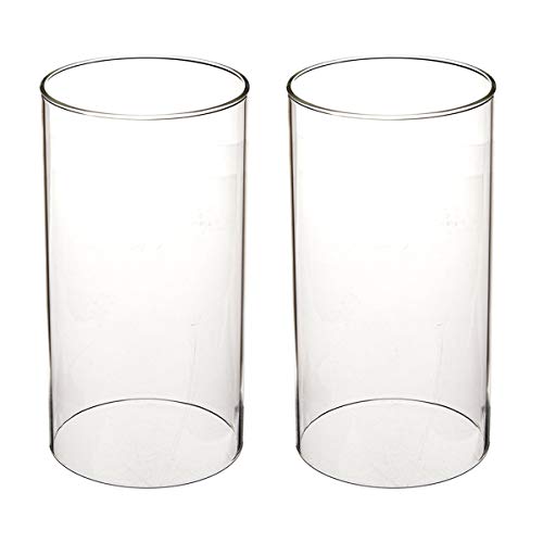 2er Set Glaszylinder ohne Boden 9,5 cm Durchmesser | auch als Ersatzglas | Windlichtglas ohne Boden 9,5 x 15,2 cm von MISUOVERRE