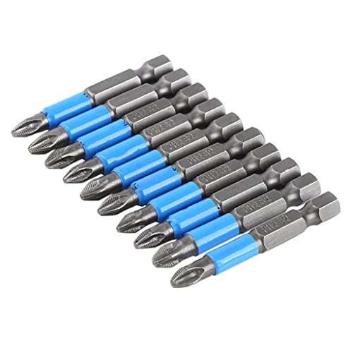 10-teiliges Schraubendreher-Bit-Set PH2 für Arbeiter, 50 mm Bohrer-Bit-Set von MISUVRSE