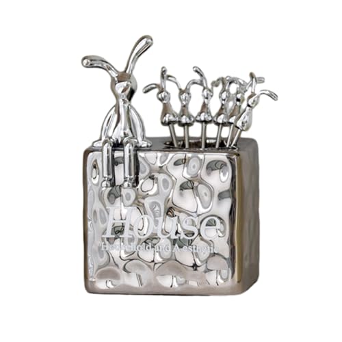 6 Stück Dessertgabeln Edelstahl Obstgabel Set Kuchen Set Essutensilien Haushalt Küchengeschirr Einzigartige Obst von MISUVRSE