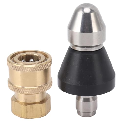 Druckwaschanlage Adapter Ersatzreinigendüse Hochdruckdüse Abwasserreinigungswerkzeug 1/4 Zoll Schnellanschluss Edelstahl von MISUVRSE