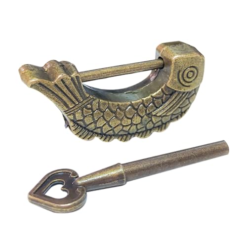 Fischförmige Retro Vorhängeschloss Bronze Vintage Antique Fischmuster Dekorativ Für Schmuckschachtel & Holzkoffer Bronze Retro Fischförmige Retro Vorhängeschloss Bronze Vintage Antique Fischmuster Dekorativ Für Schmuckschachtel & Holzkoffer Bronze Retro von MISUVRSE