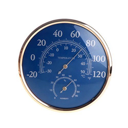 Großes rundes Thermometer, Hygrometer, Temperatur- und Feuchtigkeitsmesser, Messgerät, blaues Messgerät von MISUVRSE