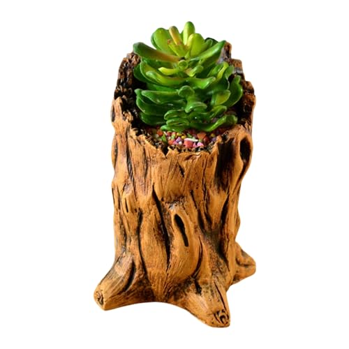 MISUVRSE Imitation Stümpfe Blumenpots Multiple Größe Einzigartige Stilvolle Für Hausgarten Sukkulente Display Verstärken Natürliche Ästhetische Imitation Holzstümpfe Töpfe von MISUVRSE
