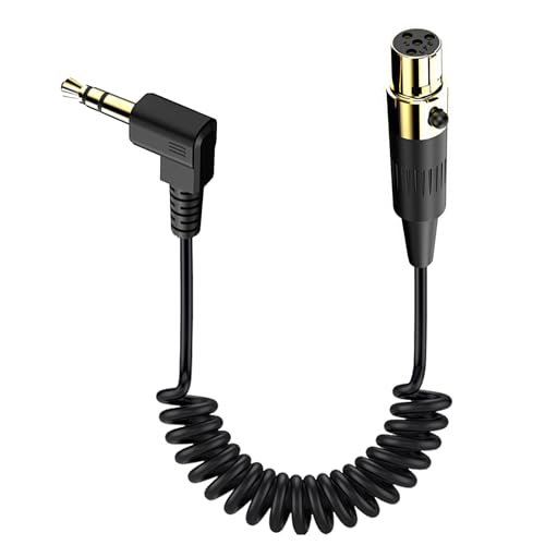 MISYNLON 4-polige Mini-XLR-Buchse auf 3,5-mm-Stereo-Audio-Stecker, Spiralkabel für DSLR-Kameras, Video-Assistent MISYNLON 4-polige Mini-XLR-Buchse auf 3,5-mm-Stereo-Audio-Stecker, Spiralkabel für DSLR-Kameras, Video-Assistent von MISYNLON